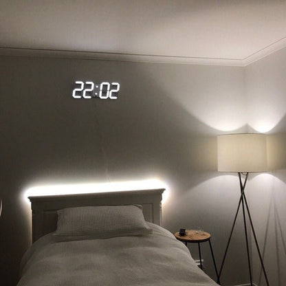 3D LED Digital Wall Clock with Adjustable Brightness