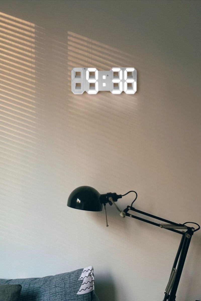 3D LED Digital Wall Clock with Adjustable Brightness