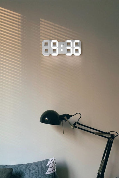 3D LED Digital Wall Clock with Adjustable Brightness