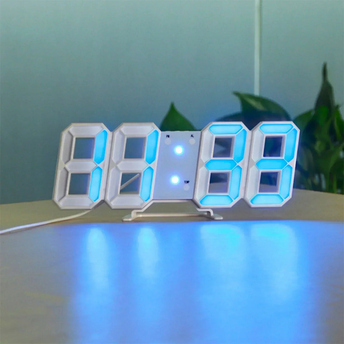 3D LED Digital Wall Clock with Adjustable Brightness