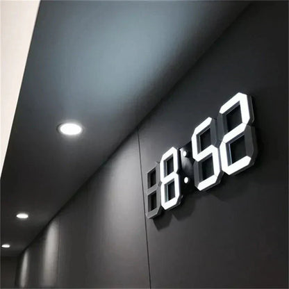 3D LED Digital Wall Clock with Adjustable Brightness