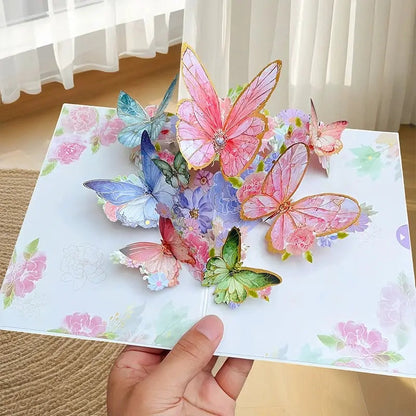 3D Pop-Up Butterfly and Daisy Greeting Card with Envelope