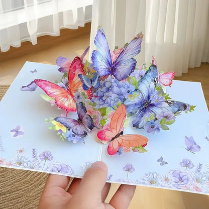 3D Pop-Up Butterfly and Daisy Greeting Card with Envelope