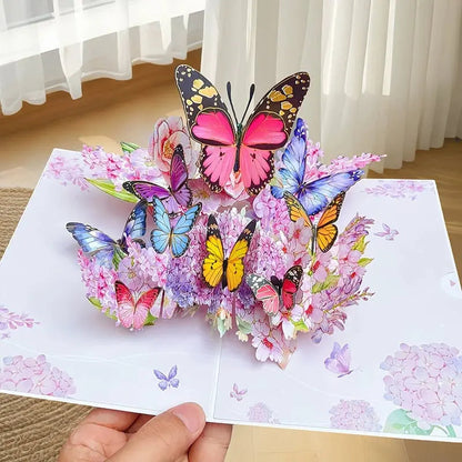 3D Pop-Up Butterfly and Daisy Greeting Card with Envelope
