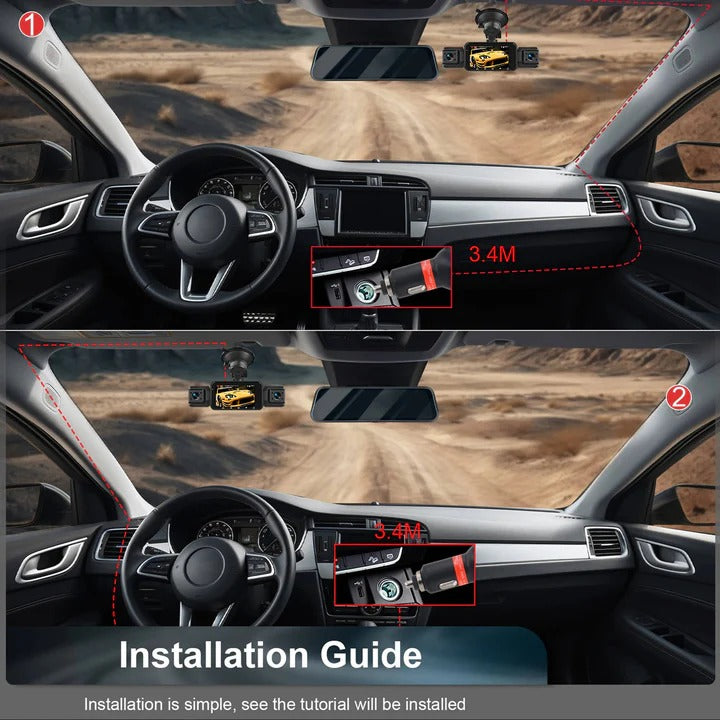 4 Channel Car Dash Camera with WiFi Night Vision and Parking Monitor
