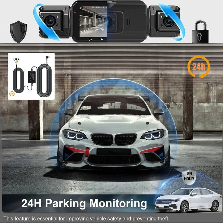 4 Channel Car Dash Camera with WiFi Night Vision and Parking Monitor