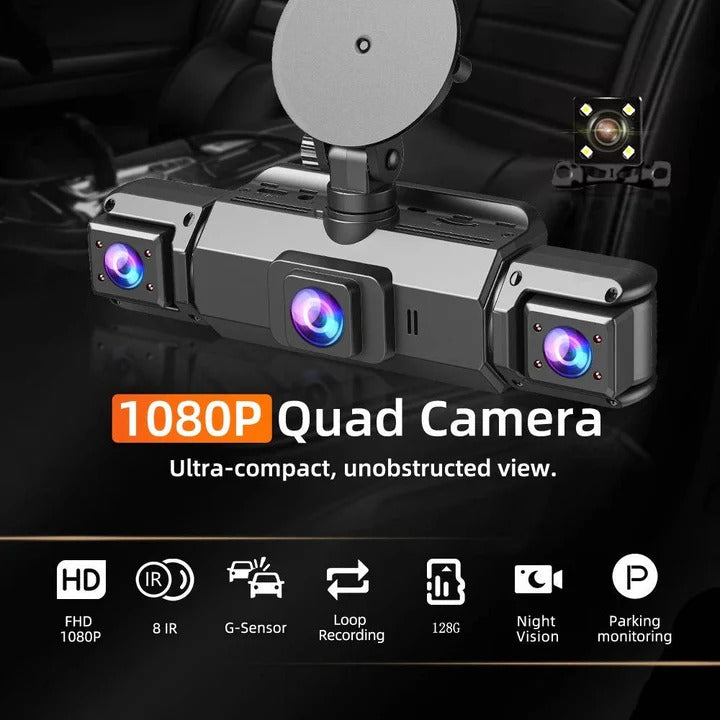4 Channel Car Dash Camera with WiFi Night Vision and Parking Monitor