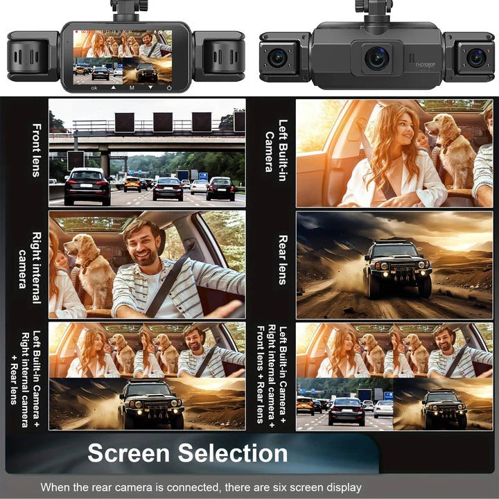 4 Channel Car Dash Camera with WiFi Night Vision and Parking Monitor