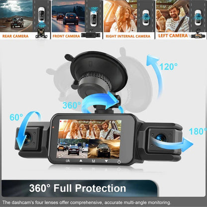 4 Channel Car Dash Camera with WiFi Night Vision and Parking Monitor