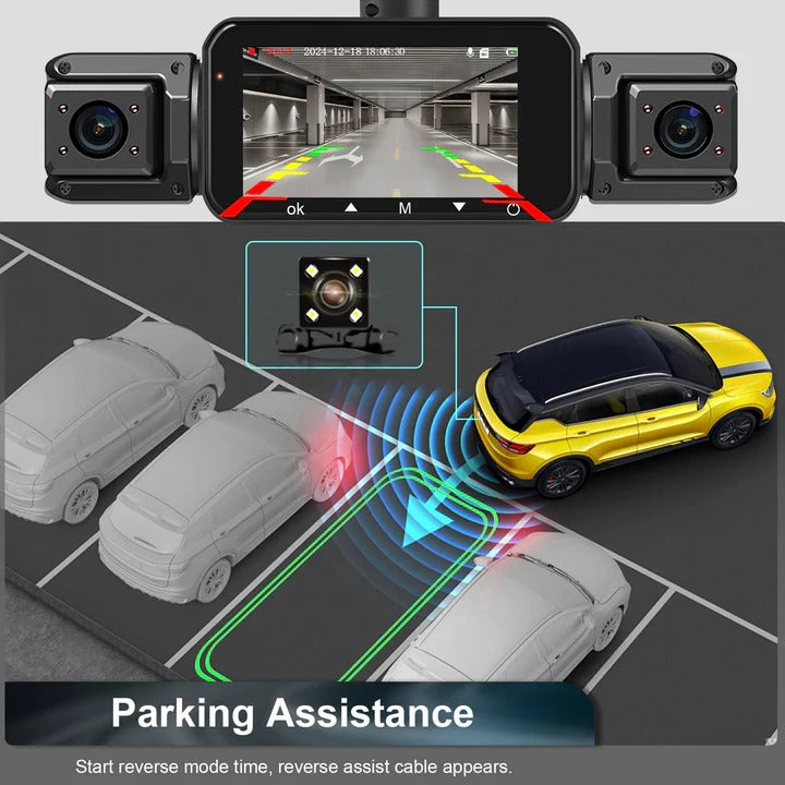 4 Channel Car Dash Camera with WiFi Night Vision and Parking Monitor