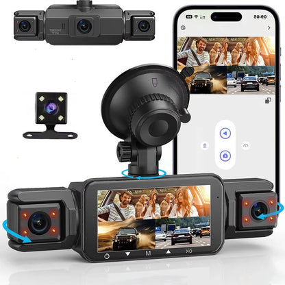 4 Channel Car Dash Camera with WiFi Night Vision and Parking Monitor