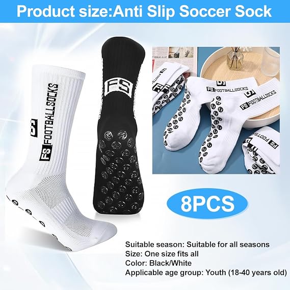 4 Pairs Non Slip Sports Grip Socks