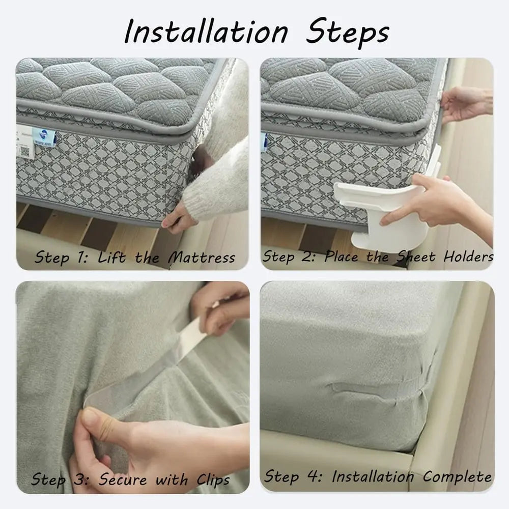 4-Piece Bed Sheet Holder Straps for All Mattress Sizes