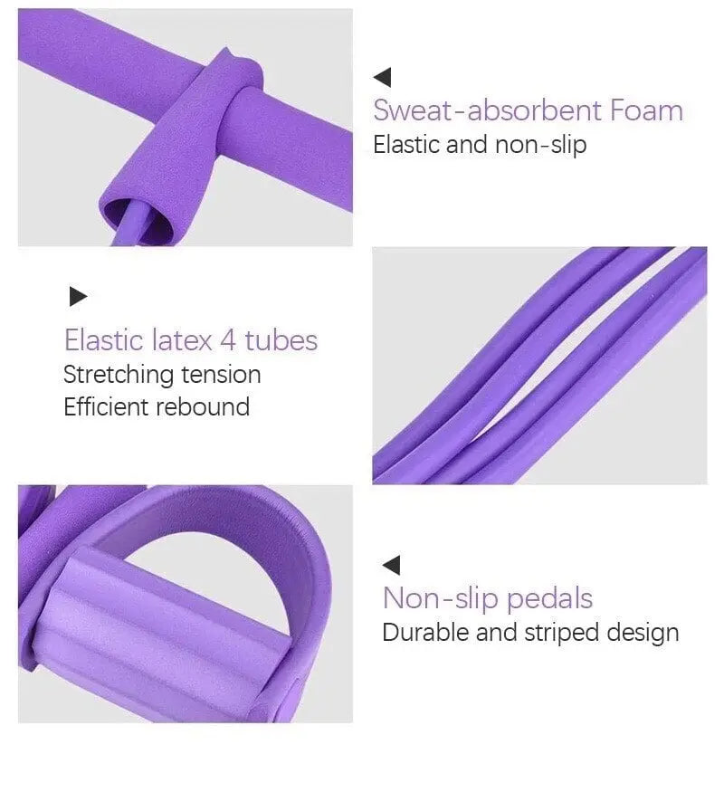 4 Tube Pedal Resistance Band Full Body Trainer