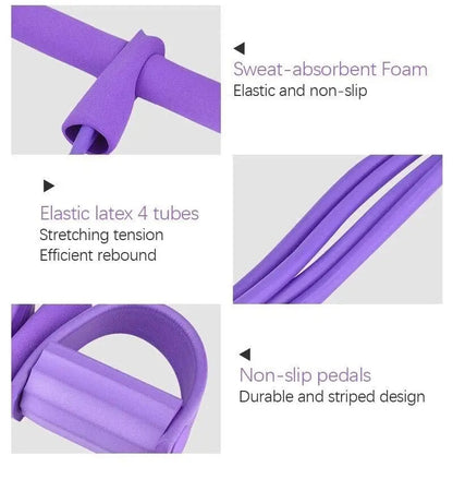4 Tube Pedal Resistance Band Full Body Trainer