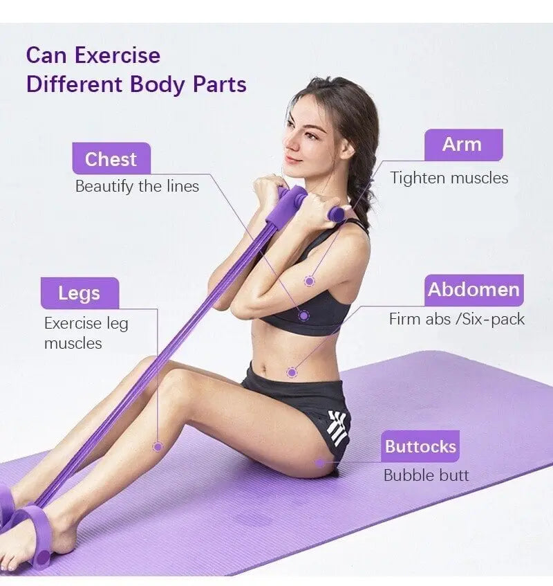 4 Tube Pedal Resistance Band Full Body Trainer