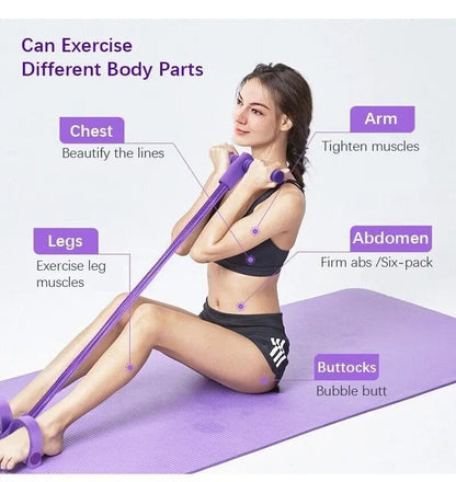 4 Tube Pedal Resistance Band Full Body Trainer