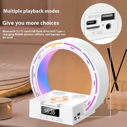 4 in 1 Bluetooth Speaker Lamp with Wireless Charging Alarm Clock