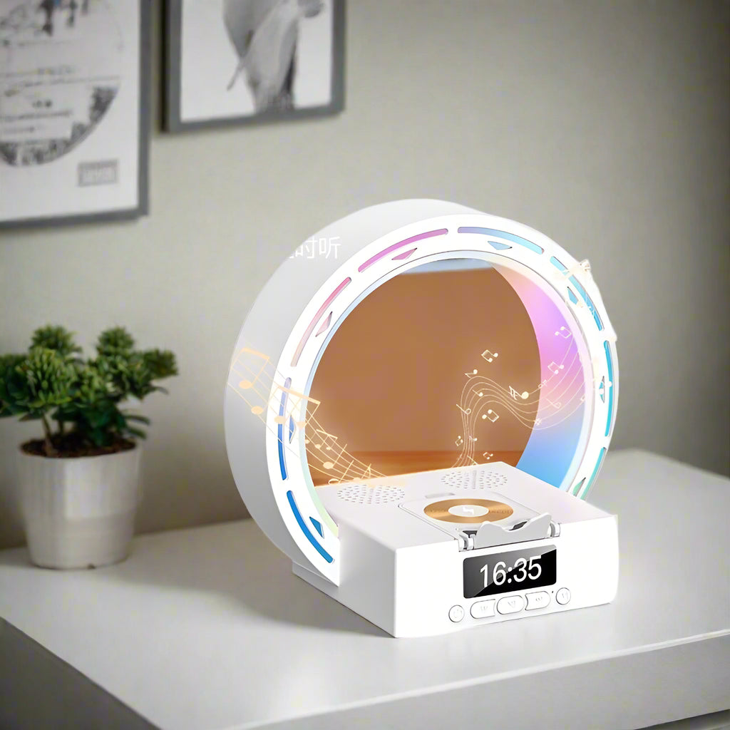 4 in 1 Bluetooth Speaker Lamp with Wireless Charging Alarm Clock