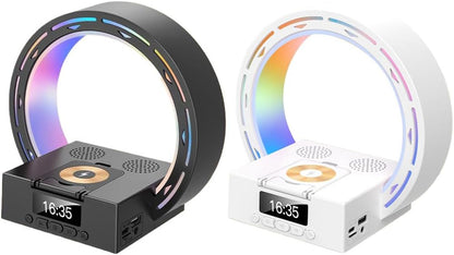 4 in 1 Bluetooth Speaker Lamp with Wireless Charging Alarm Clock