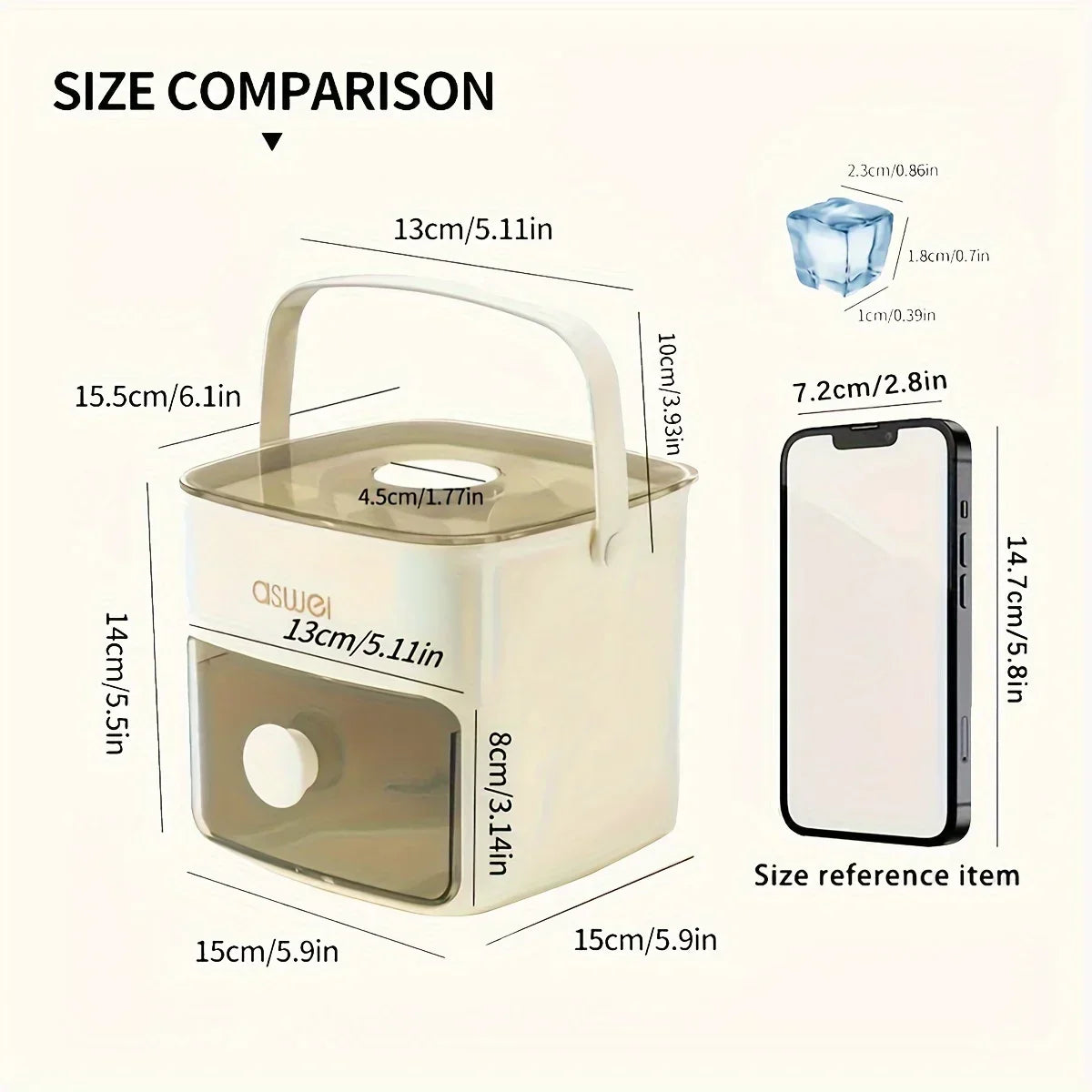 48 Grid Ice Cube Tray with Storage Bin