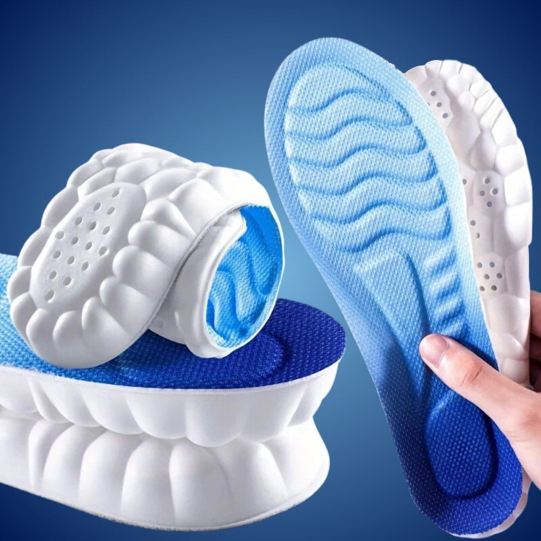 4D Orthopedic Insoles with Shock Absorption and Arch Support