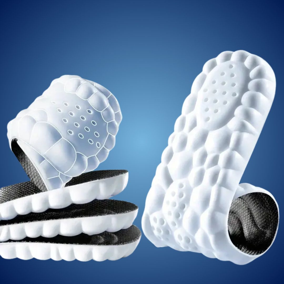 4D Orthopedic Insoles with Shock Absorption and Arch Support