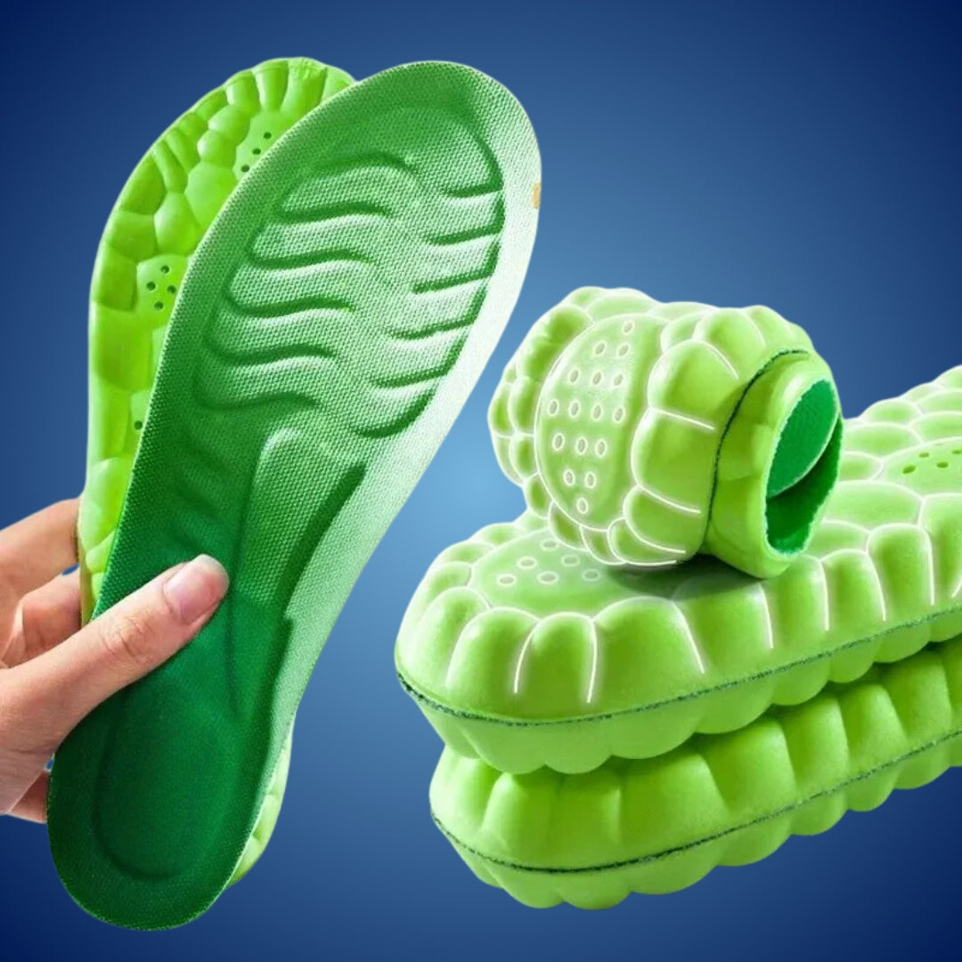 4D Orthopedic Insoles with Shock Absorption and Arch Support