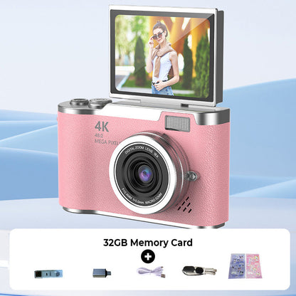 4K HD Flip Screen Digital Camera Compact Vlogging Camera