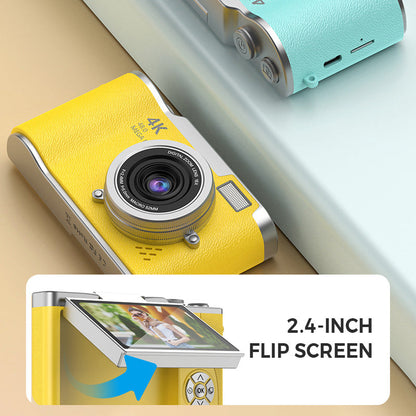 4K HD Flip Screen Digital Camera Compact Vlogging Camera