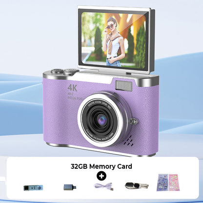 4K HD Flip Screen Digital Camera Compact Vlogging Camera