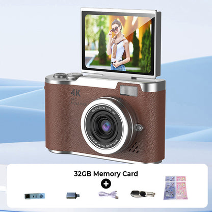 4K HD Flip Screen Digital Camera Compact Vlogging Camera