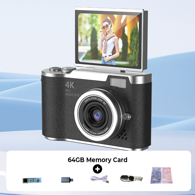 4K HD Flip Screen Digital Camera Compact Vlogging Camera
