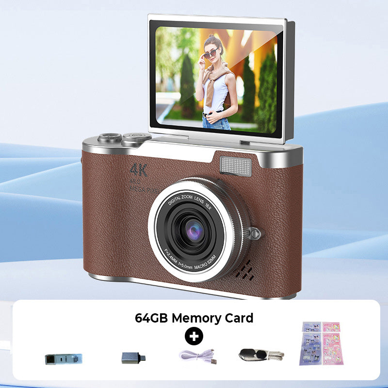 4K HD Flip Screen Digital Camera Compact Vlogging Camera