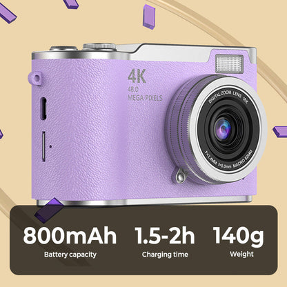 4K HD Flip Screen Digital Camera Compact Vlogging Camera