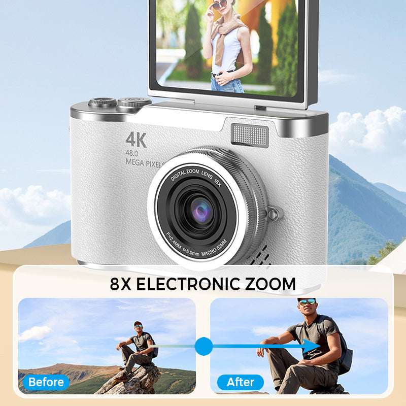 4K HD Flip Screen Digital Camera Compact Vlogging Camera
