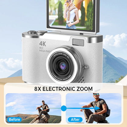 4K HD Flip Screen Digital Camera Compact Vlogging Camera