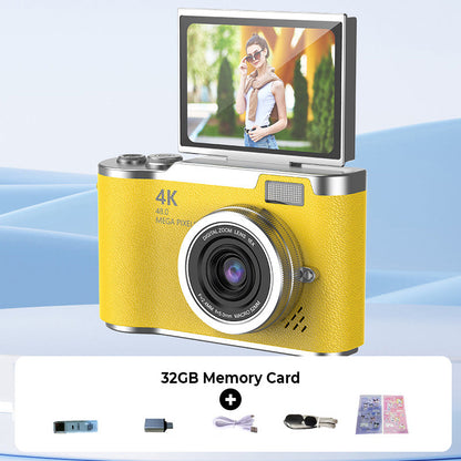4K HD Flip Screen Digital Camera Compact Vlogging Camera