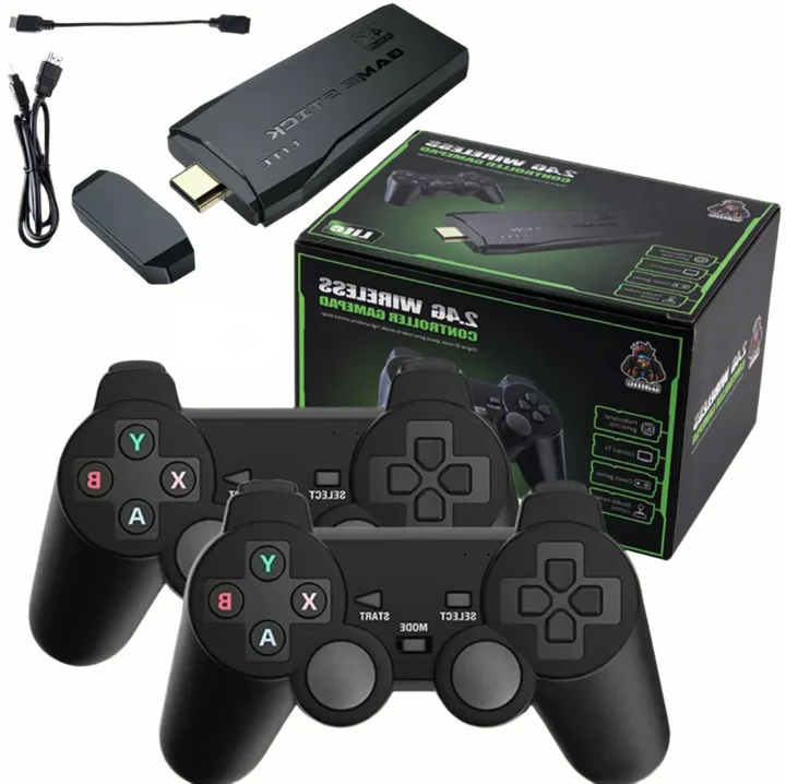 4K HDMI Retro Game Stick Console with 20000 Plus Games and Wireless Controllers