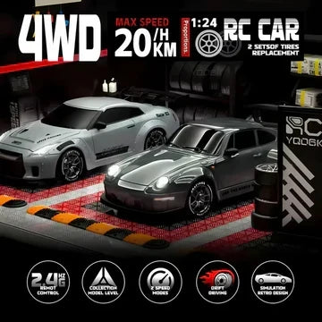 4WD Drift RC Car with LED Lights and Racing Tires