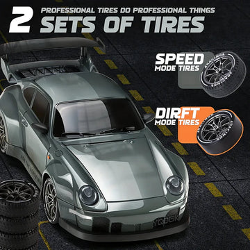4WD Drift RC Car with LED Lights and Racing Tires