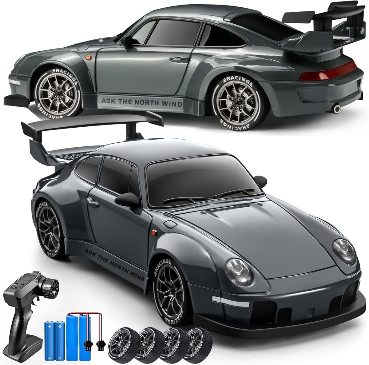 4WD Drift RC Car with LED Lights and Racing Tires