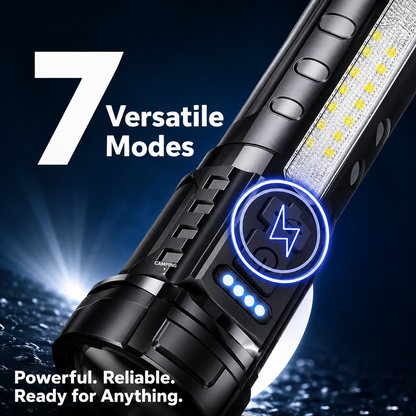 5000 Lumen Rechargeable LED Flashlight with 7 Light Modes