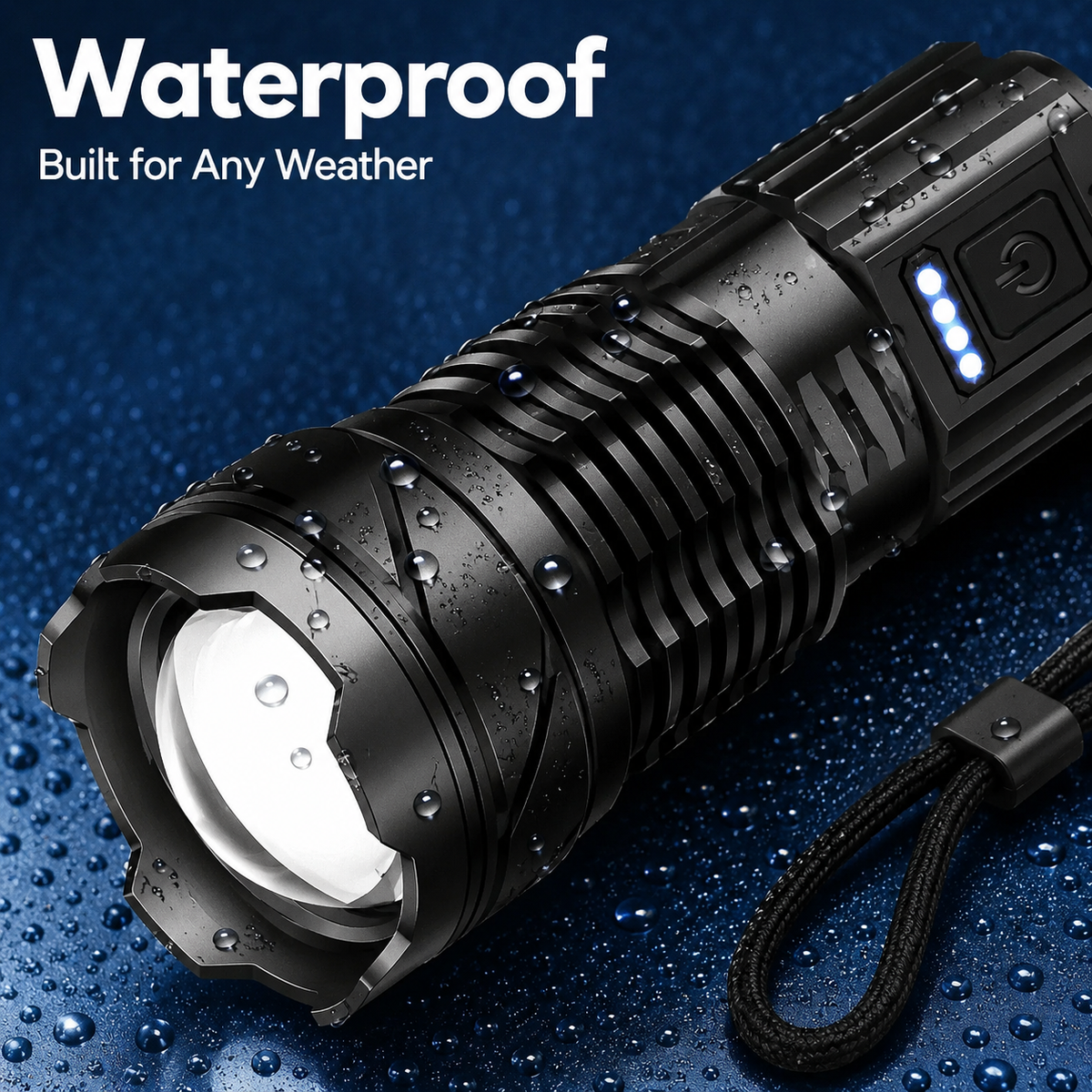 5000 Lumen Rechargeable LED Flashlight with 7 Light Modes