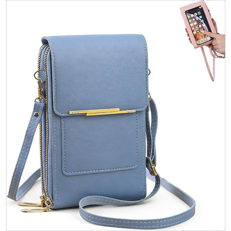 RFID Blocking Crossbody Phone Wallet Waterproof Touchscreen Phone Purse Multi Pocket Travel Bag