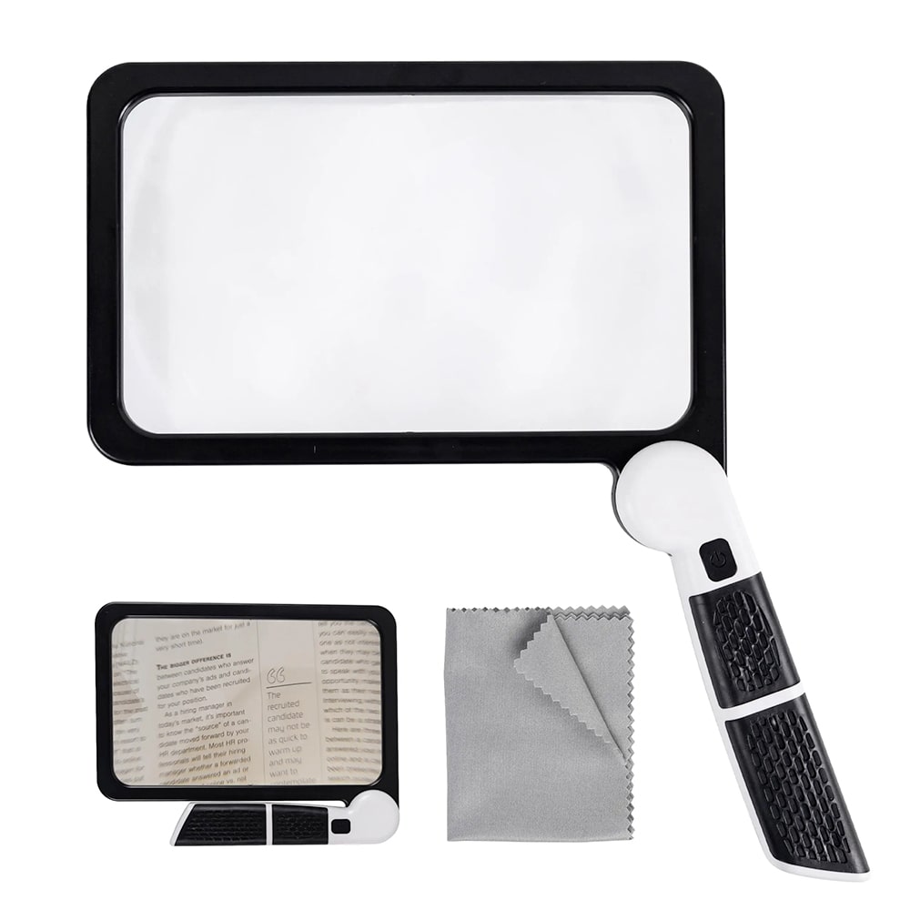 5X LED Handheld Reading Magnifier with Foldable Handle