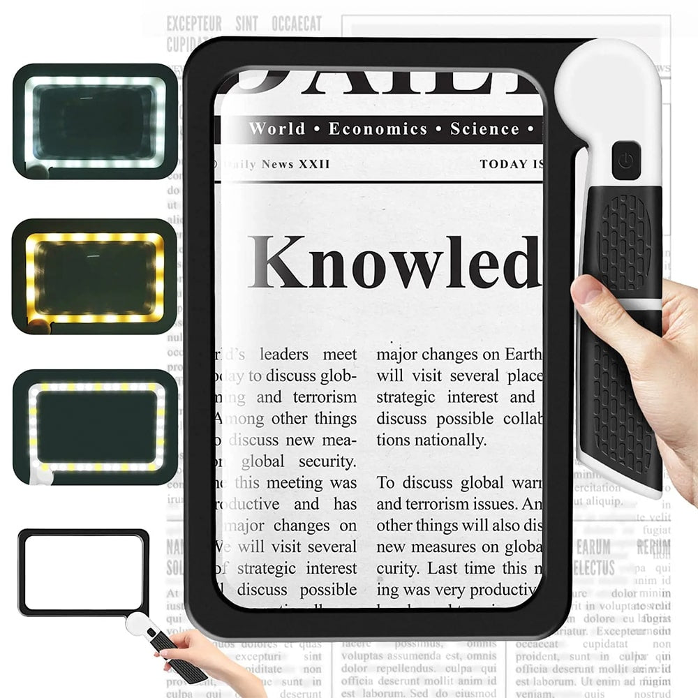 5X LED Handheld Reading Magnifier with Foldable Handle
