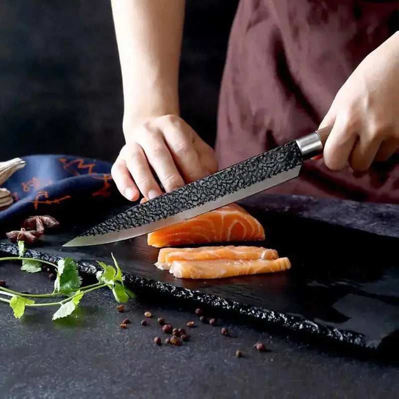 6-Pieces Stainless Steel Kitchen Knife Set with Wooden Handles