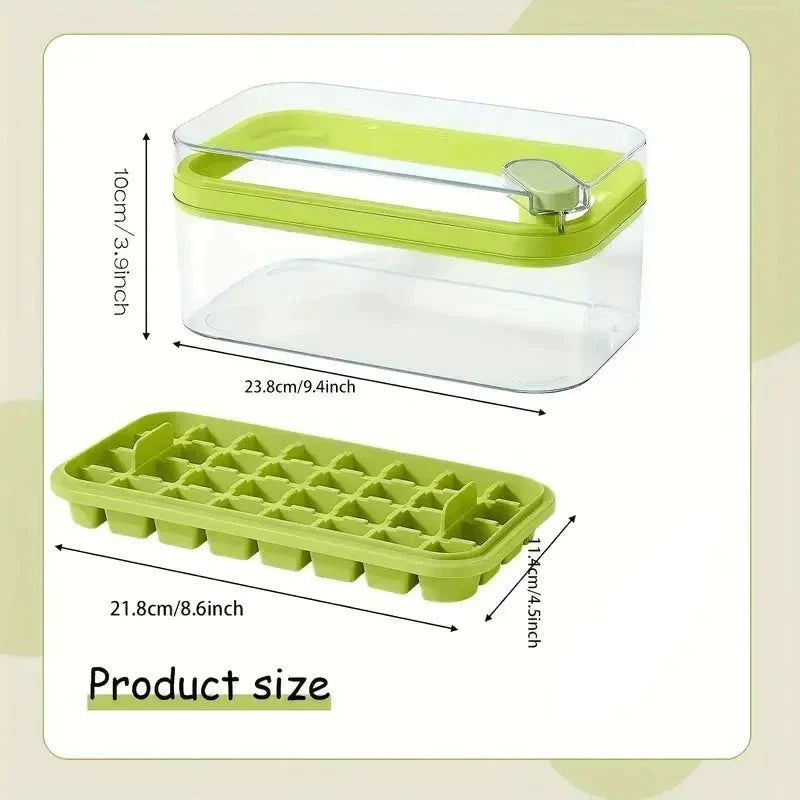 64 Cube Silicone Ice Tray Set with Storage Bin and Lid