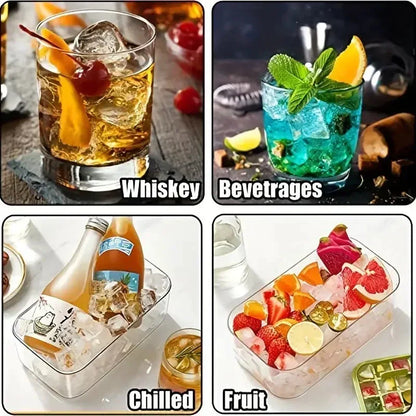 64 Cube Silicone Ice Tray Set with Storage Bin and Lid